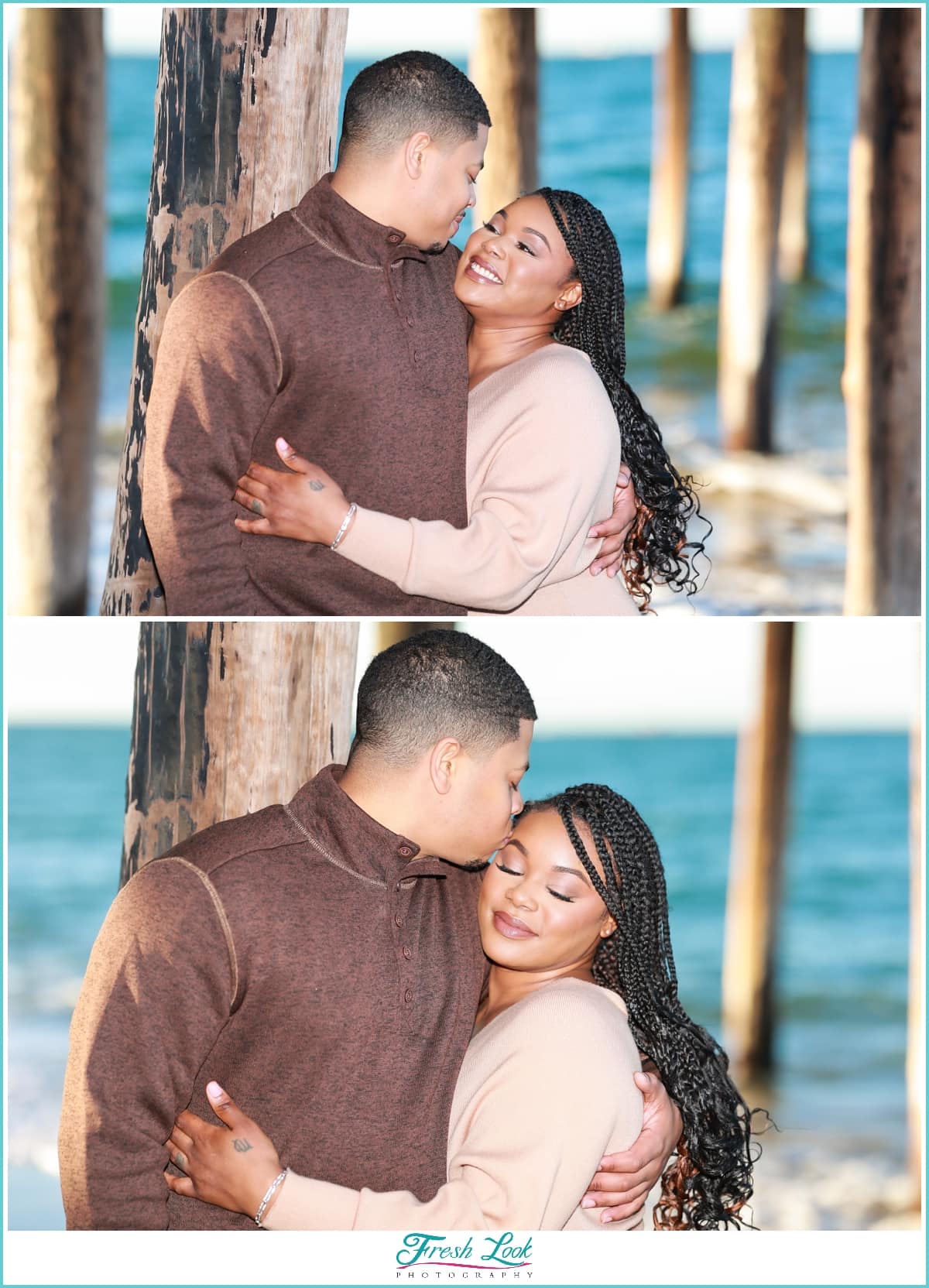 sunset beach engagement session