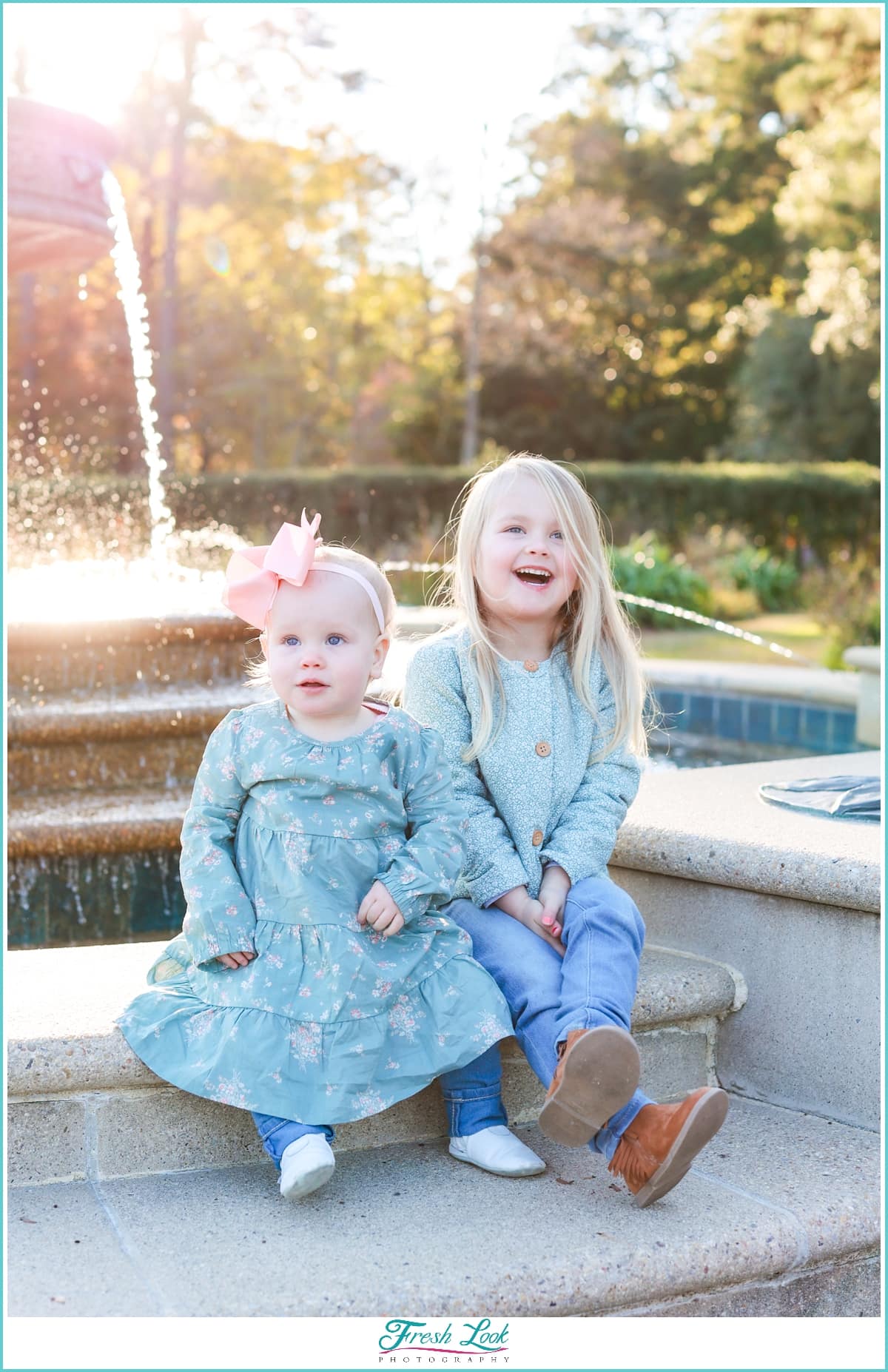 sisters photoshoot at Norfolk Botanical Garden