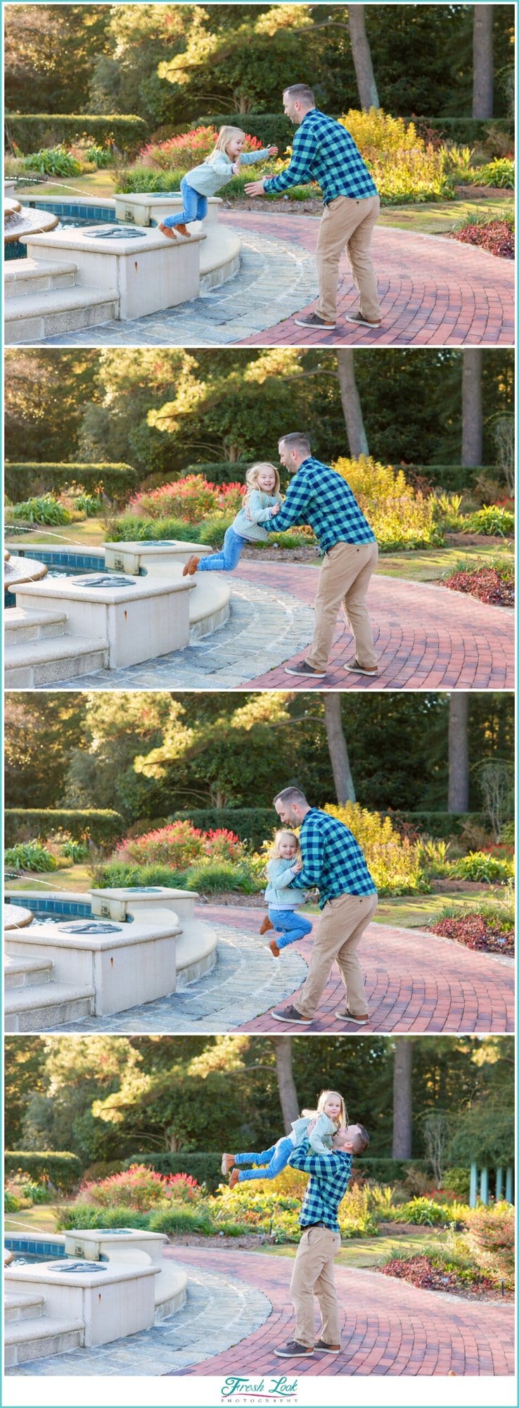 playing with dad at the photoshoot