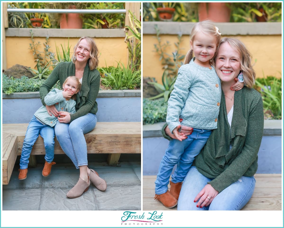 Family Photos in the greenhouse at Norfolk Botanical Garden