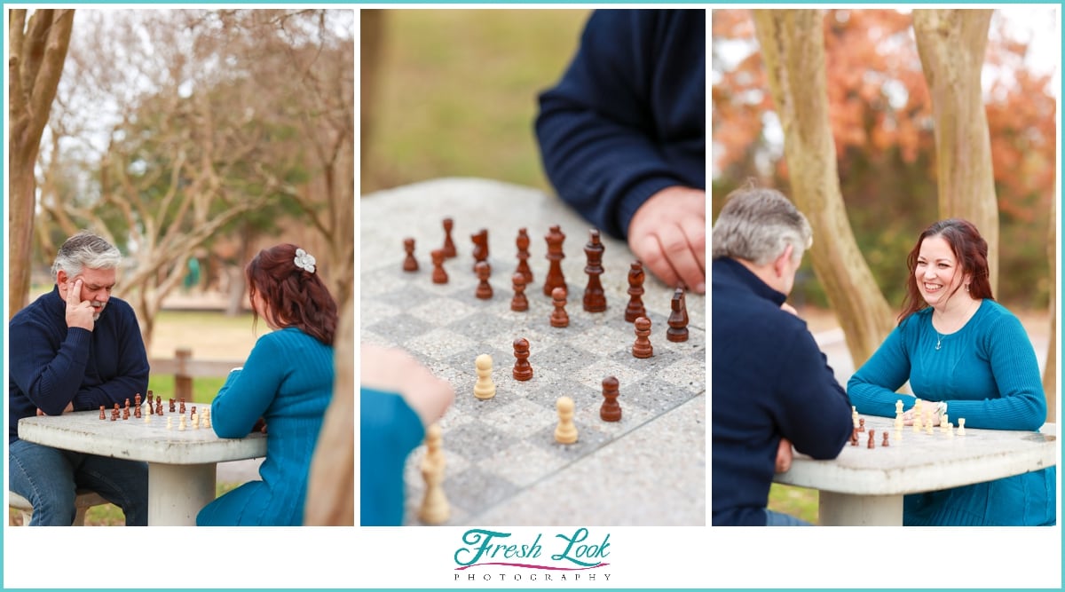 Chess Game Engagement Photoshoot