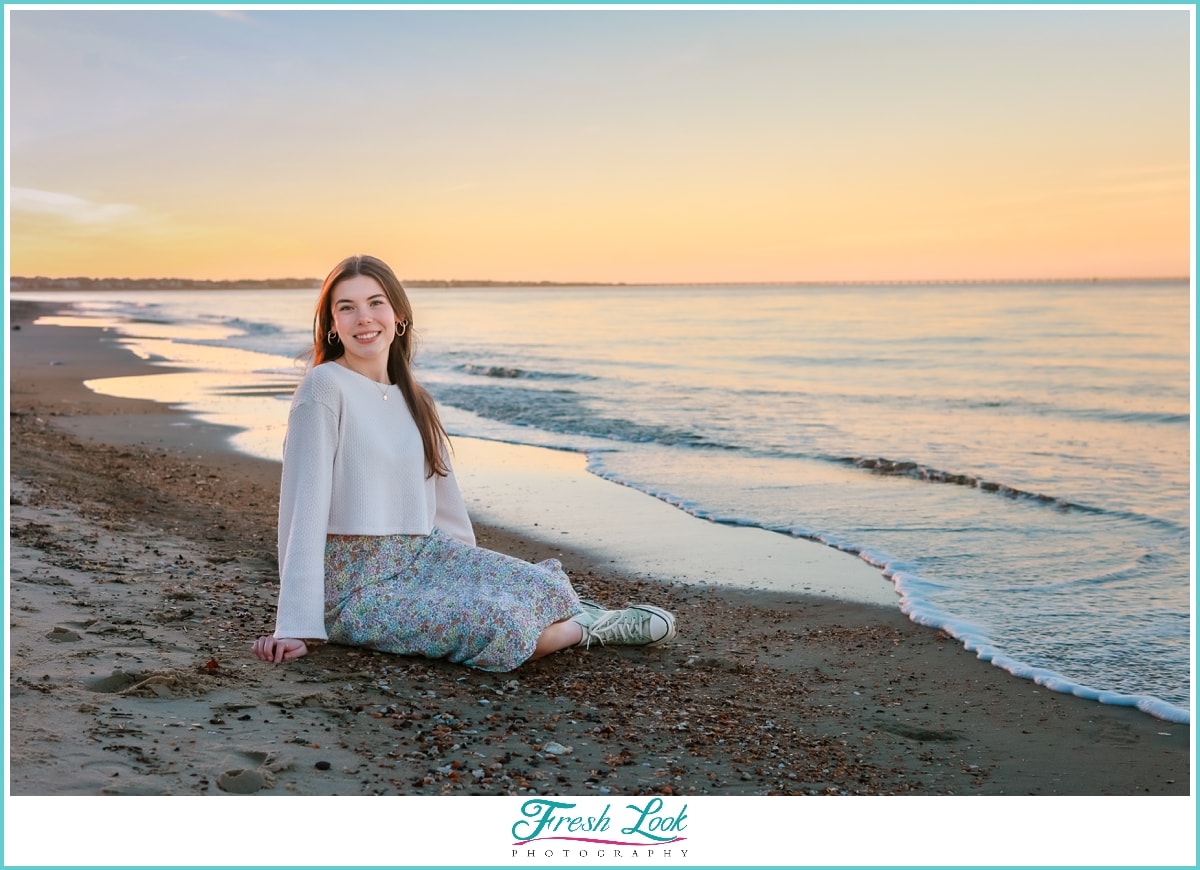 Sunset at the beach photoshoot