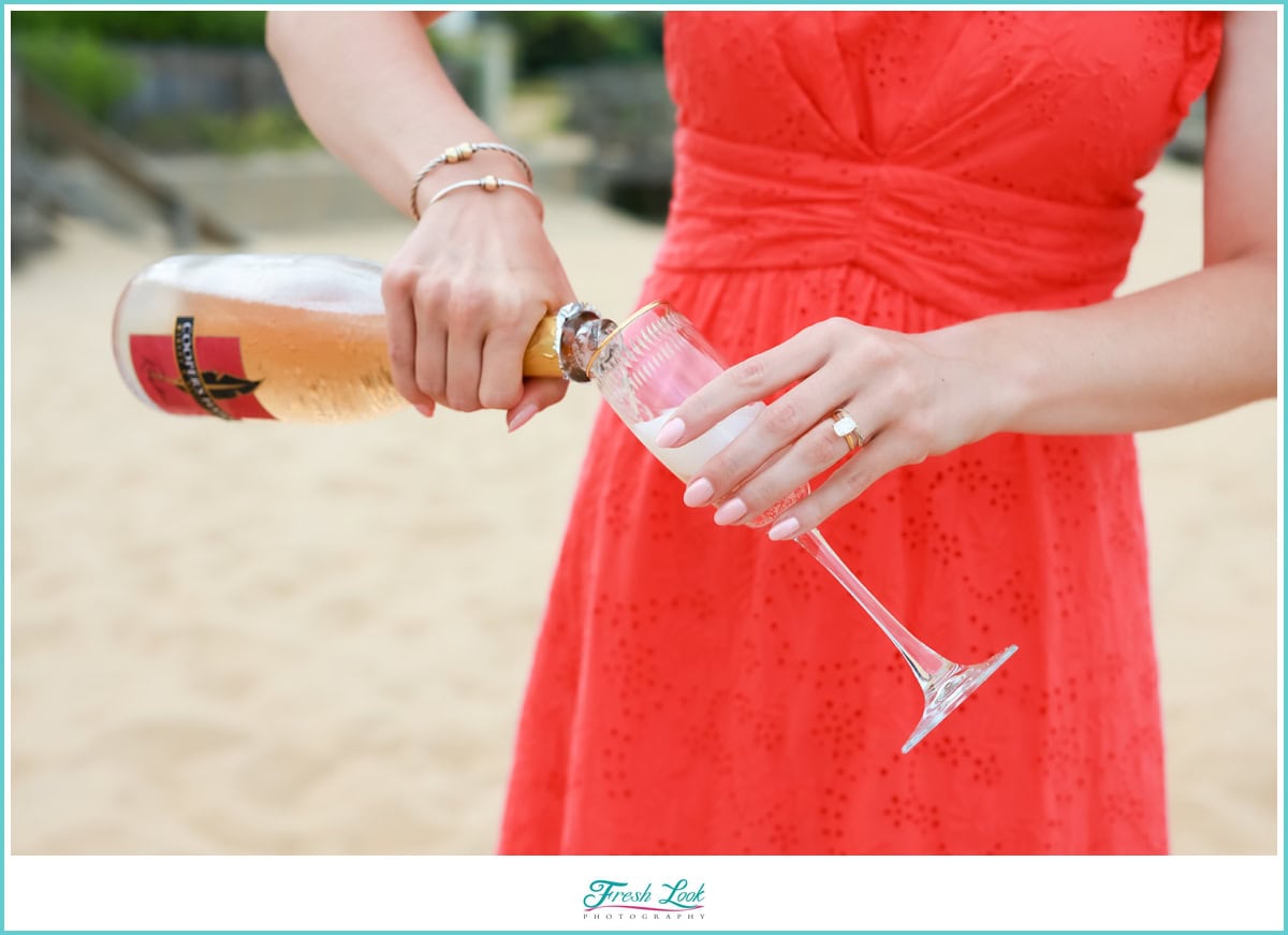 Fresh Look Photography_Proposal Photographer in Virginia Beach_0007 Pop the champagne