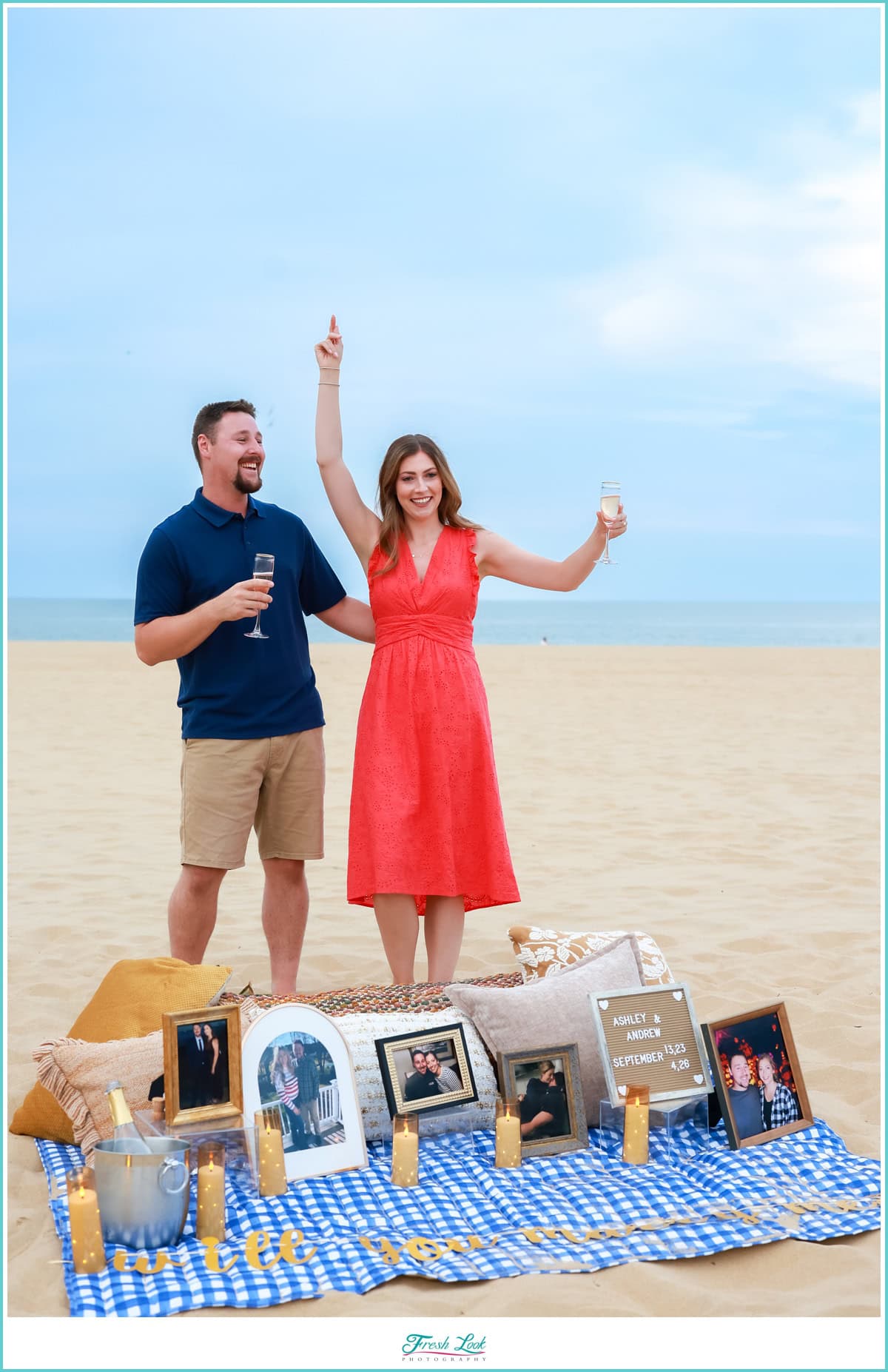 Fresh Look Photography_Proposal Photographer in Virginia Beach_0008 Just engaged beach photoshoot